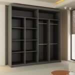 America Mirror Sliding Door 203cm Wardrobe – Grey - Image 3