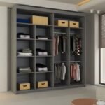America Mirror Sliding Door 203cm Wardrobe – Grey - Image 2