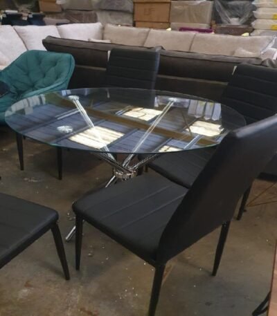 Verto Glass Round Dining Table