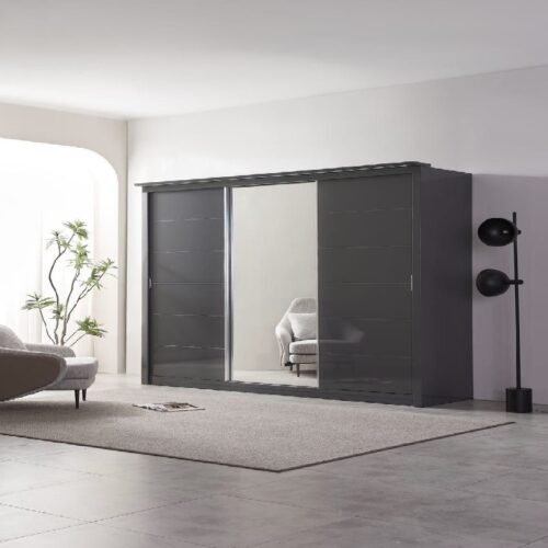 Windsor Brown Sliding Wardrobe 203 cm