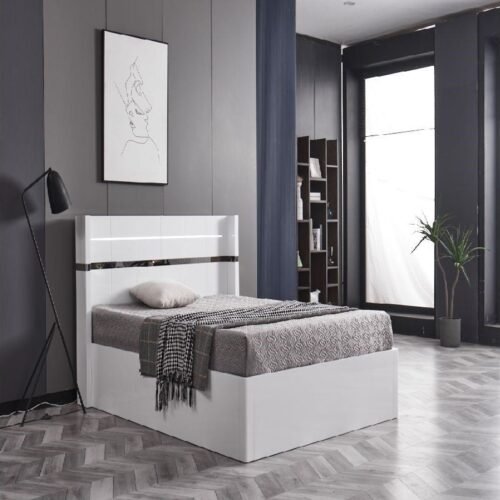 Madrid High Black Gloss Storage Bed