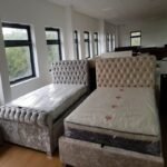 Chicago High Grey Plush Storage Bed - Image 2