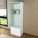 Chesterfield White Sliding Wardrobe 90 cm - Image 2