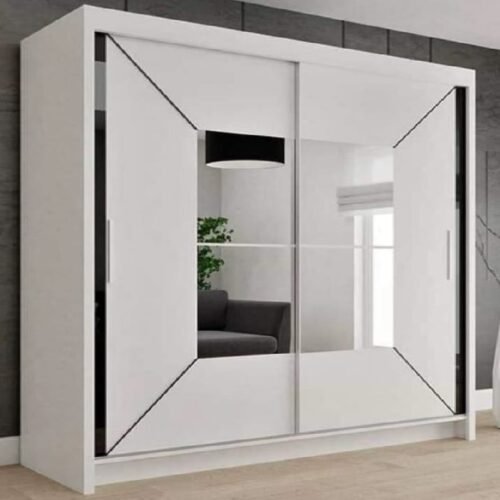 RoomEase White Sliding Wardrobe