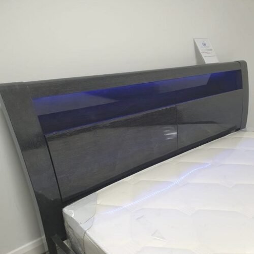 Chicago High Grey Plush Storage Bed