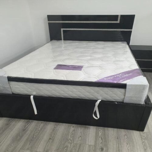 Botley High Grey Plush Storage Bed
