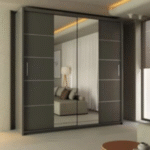 America Mirror Sliding Door 203cm Wardrobe – Grey