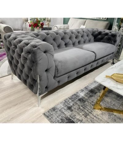 Zava Black Plush Sofa