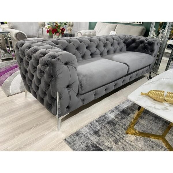 Zava Black Plush Sofa