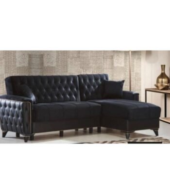 LoungerPro Black Corner Sofa