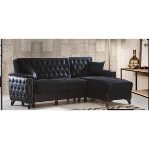 LoungerPro Black Corner Sofa