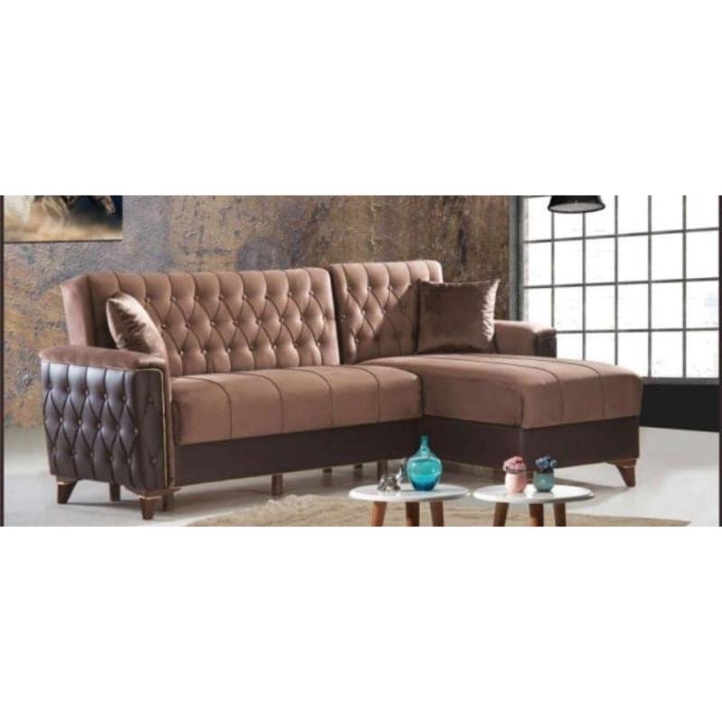 LoungerPro Brown Corner Sofa