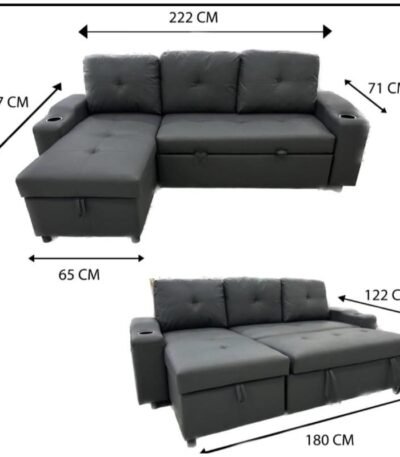 DeepSeat Black Corner Sofa