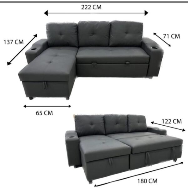 DeepSeat Black Corner Sofa