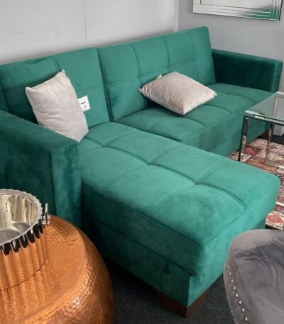 Monarch Green Plush Corner Sofa