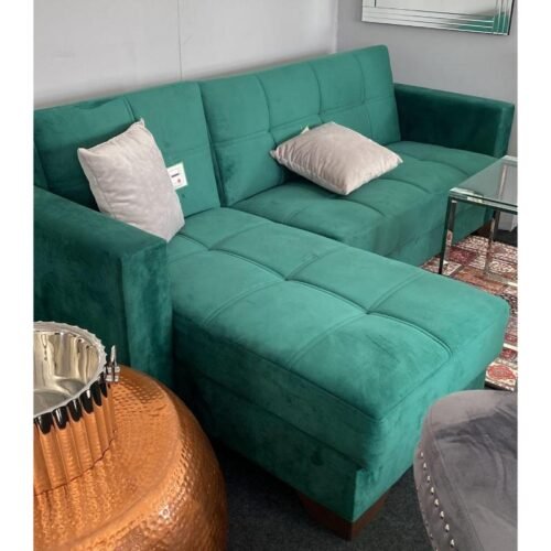 Monarch Green Plush Corner Sofa