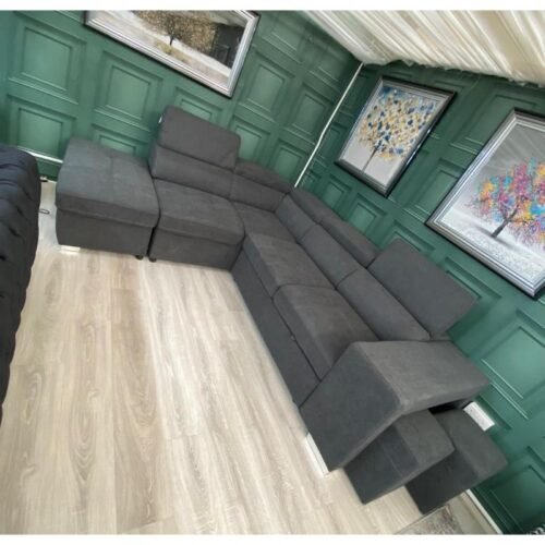FamilyCove Black Corner Sofa