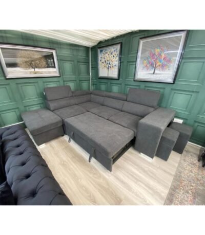 LivingNest Grey Corner Sofa
