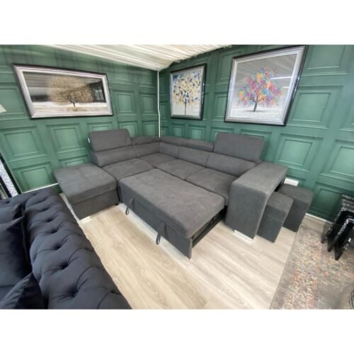 LivingNest Grey Corner Sofa