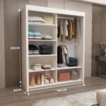 RoomEase White Sliding Wardrobe - Image 7