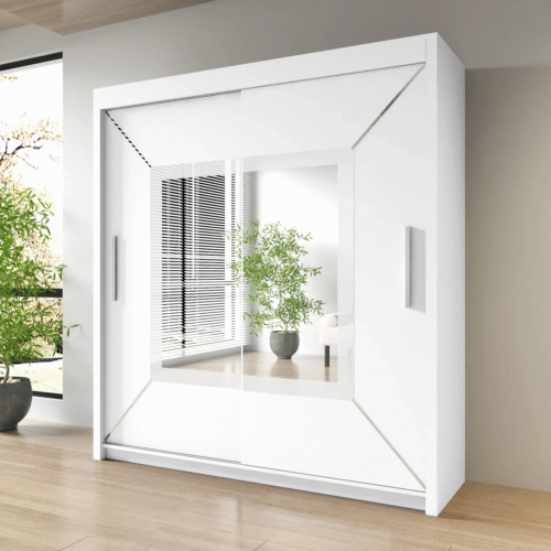 RoomEase White Sliding Wardrobe